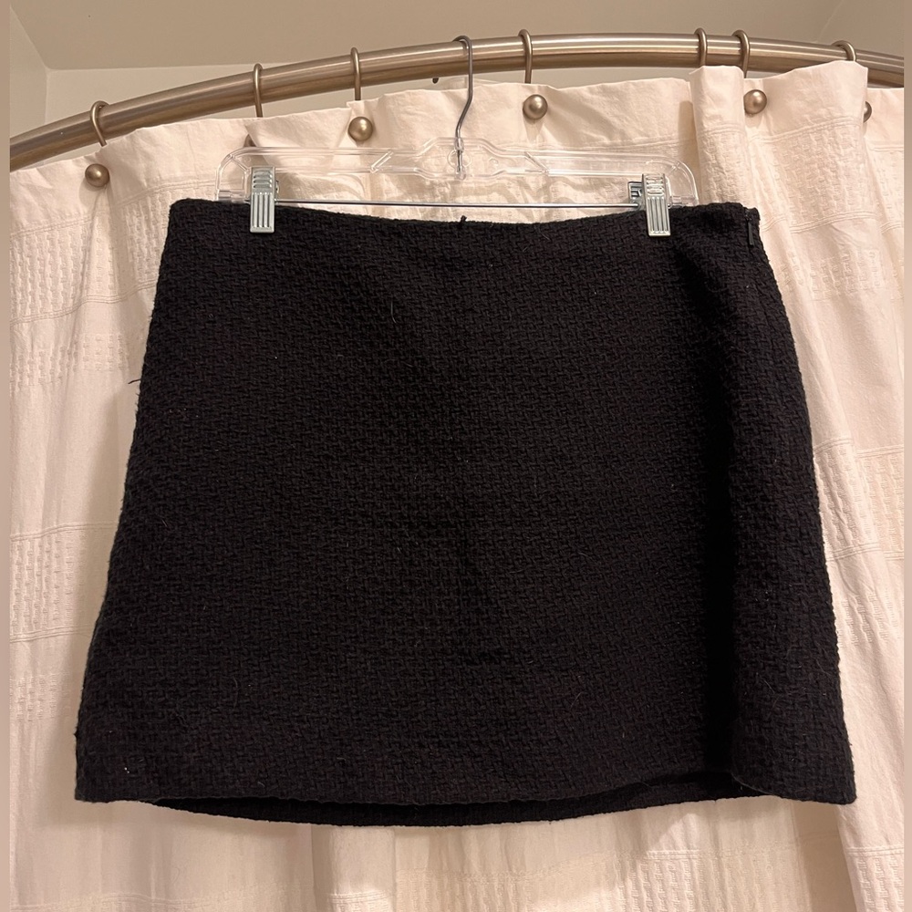 Mango black tweed bouclé mini skirt
